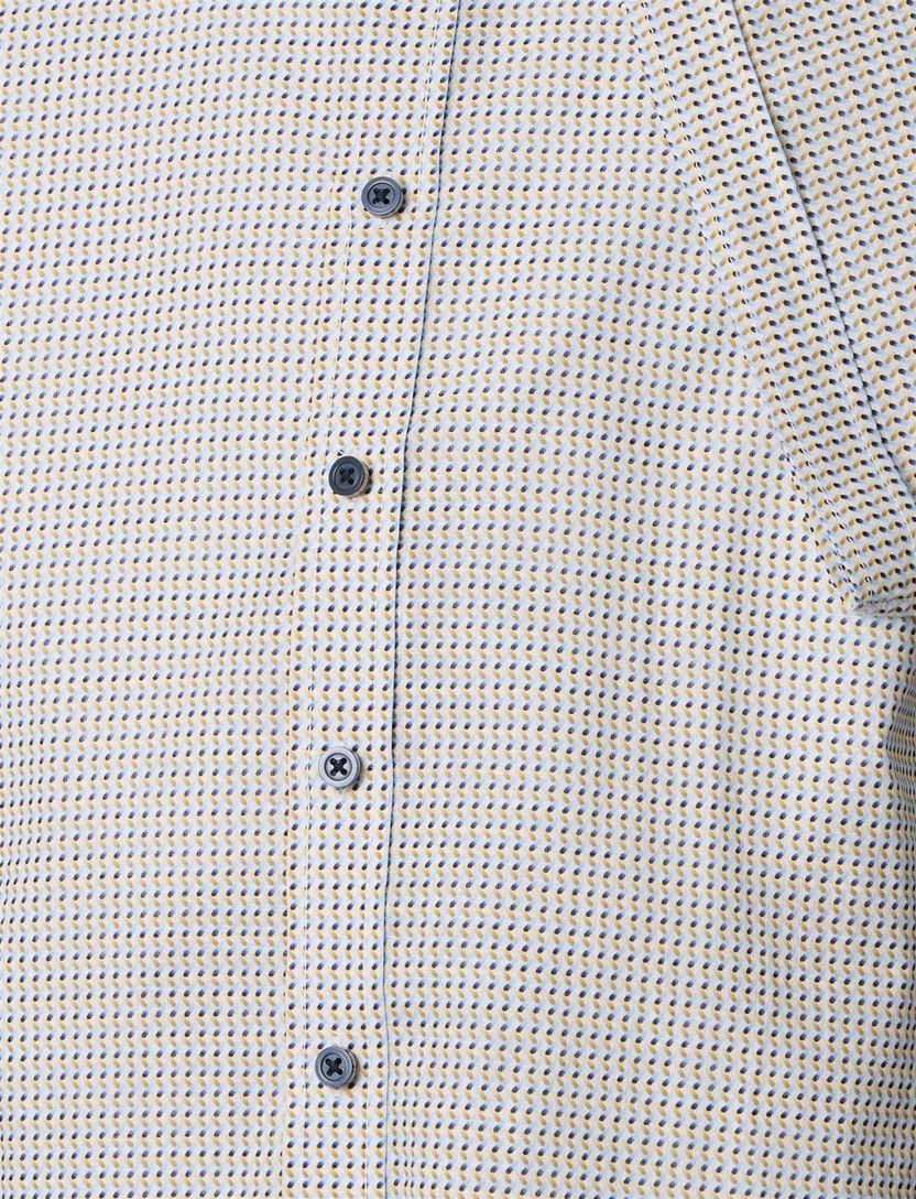 Wit geprint Overhemd Casa Moda button down boord korte mouw