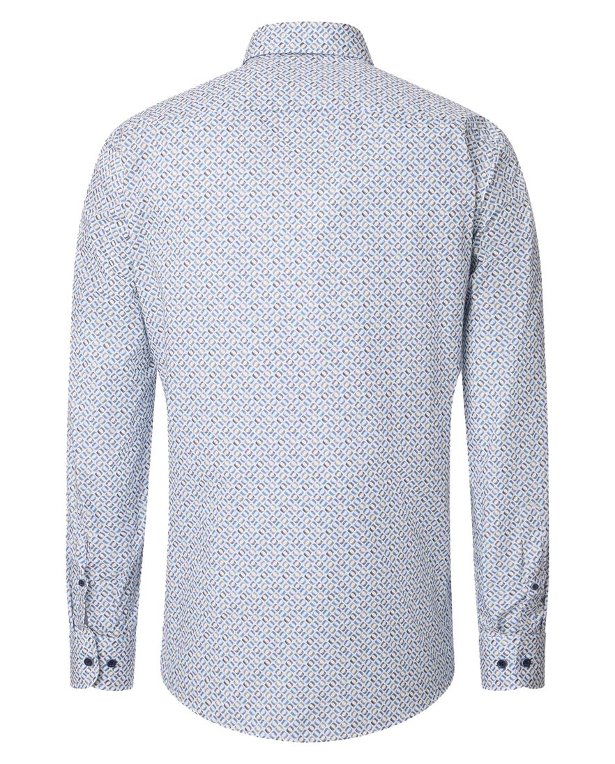 Overhemd Casa Moda Casual Fit button-down boord blauw geprint