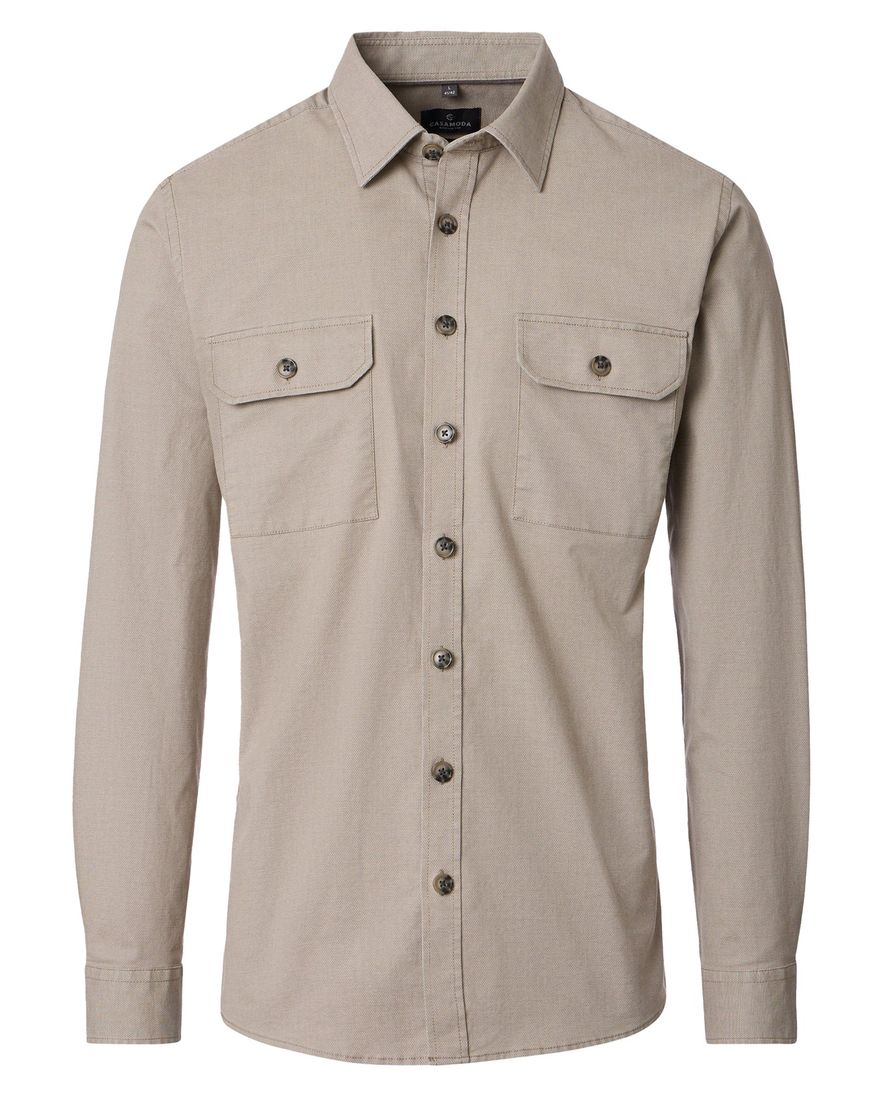 Overshirt beige Casa Moda knopensluiting
