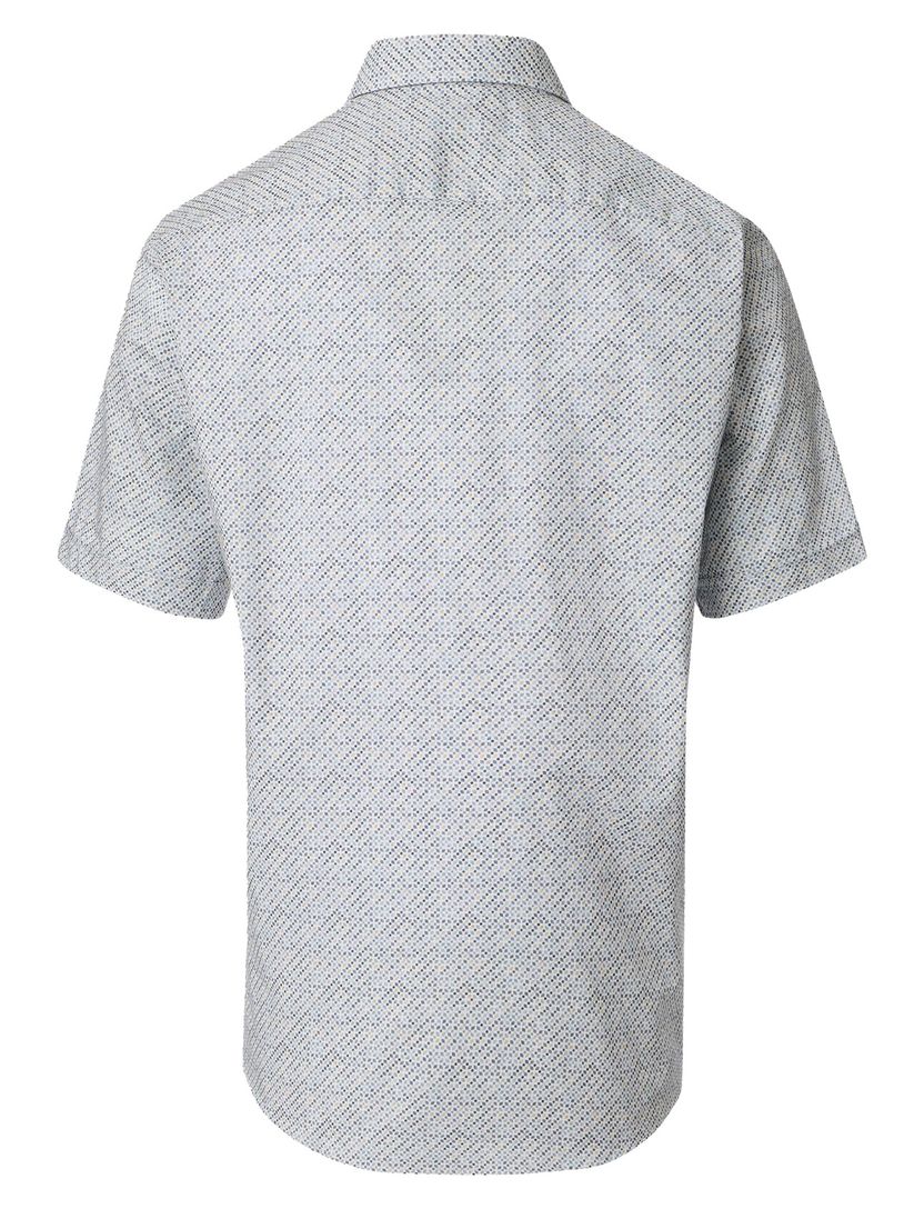 Wit overhemd geprint Casa Moda Casual Fit donkere knoop