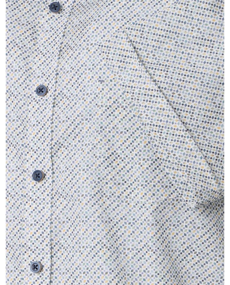 Overhemd wit geprint Casa Moda Casual Fit button down