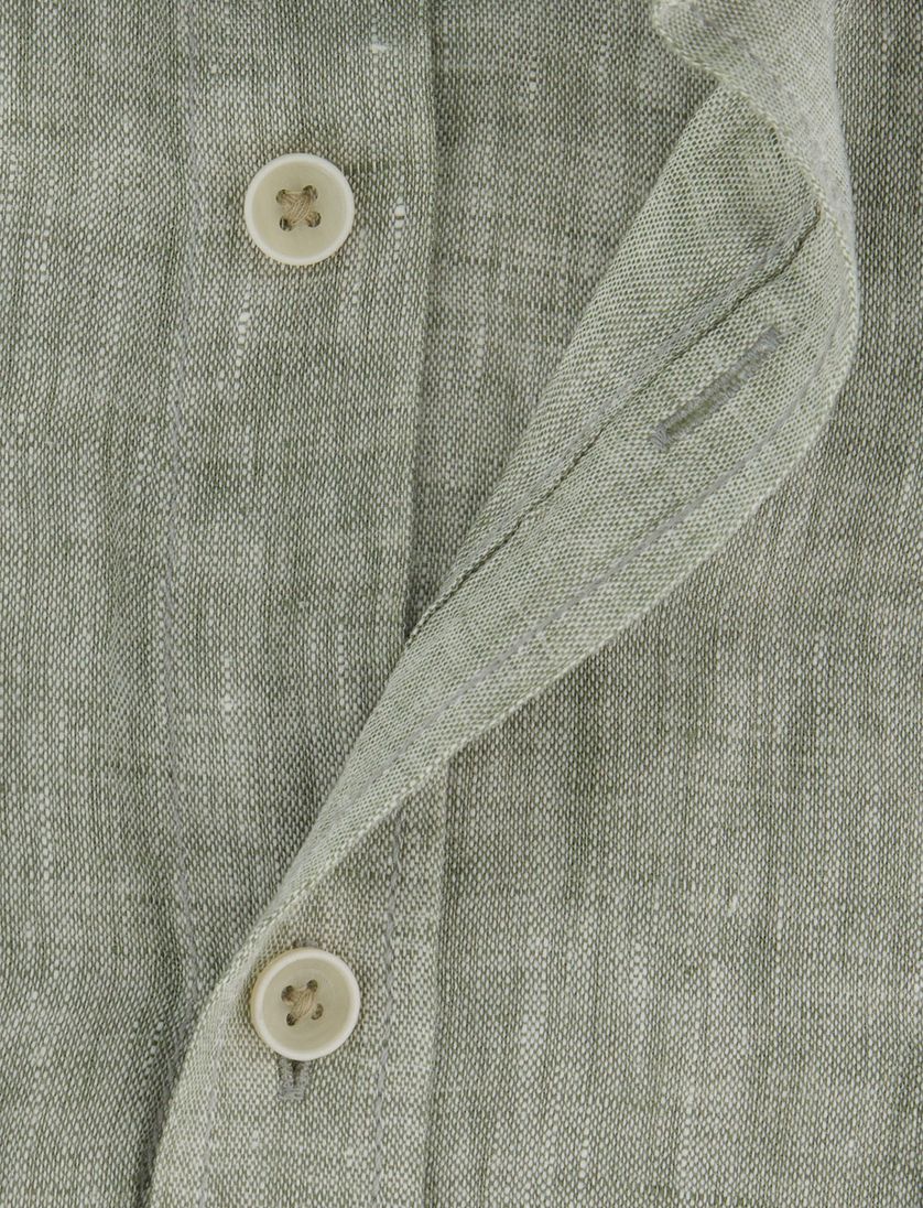 Gemêleerd overhemd met borstzak Casa Moda casual fit groen linnnen