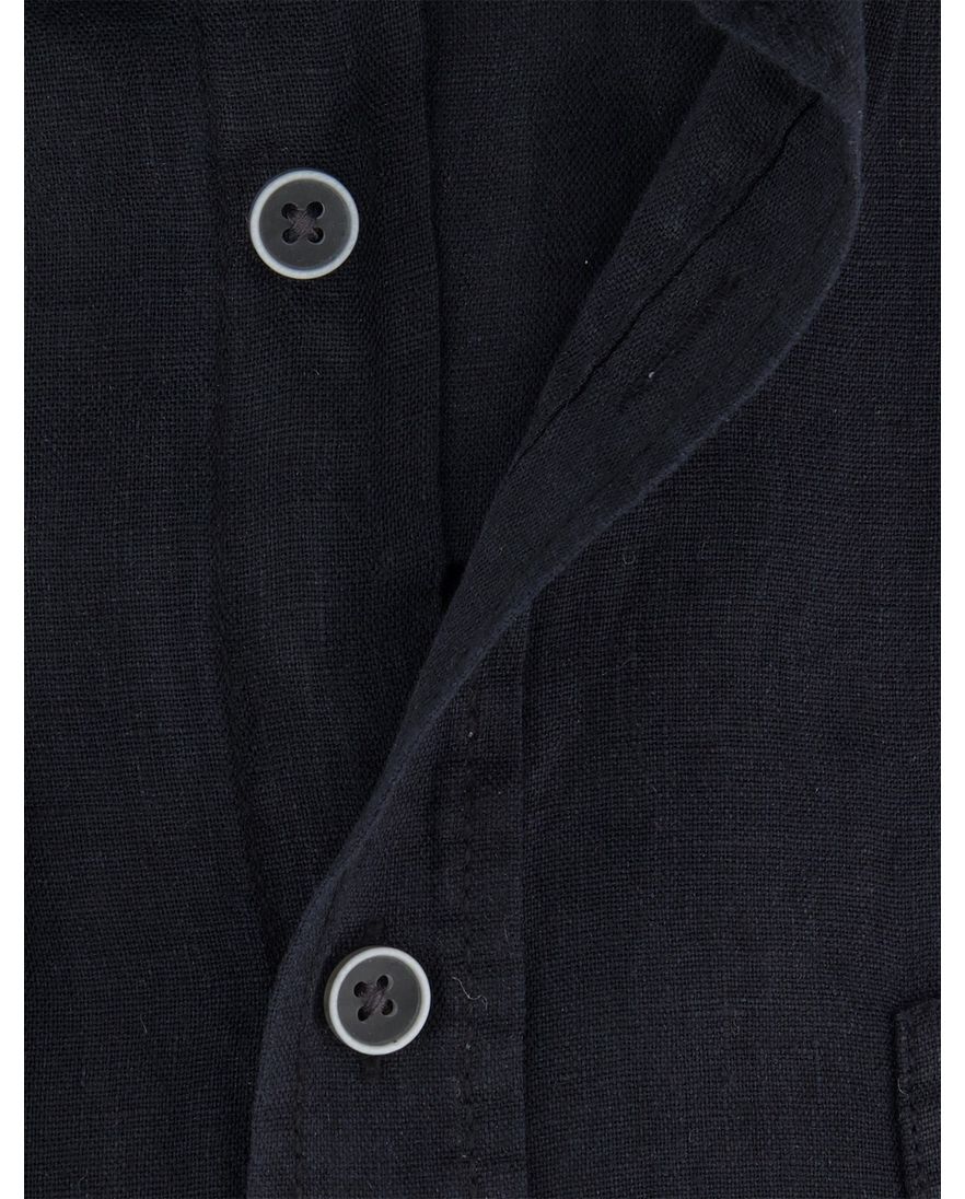 Zwart overhemd casual fit Casa Moda wit omlijnde knopen button-down collar