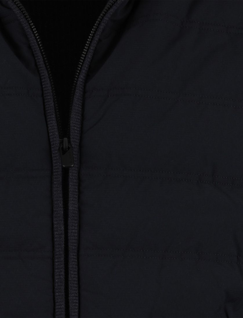 Donkerblauw outdoorvest Casa Moda zonder capuchon gebreide mouwen