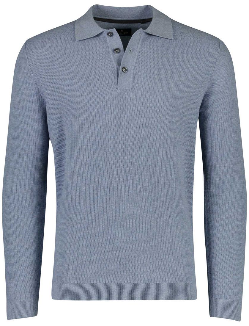 Poloshirt Casa Moda blauw 3 knoopjes normale fit