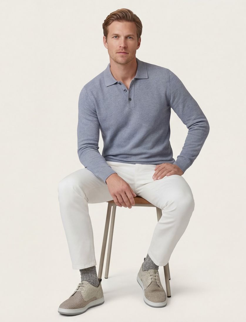 Poloshirt Casa Moda blauw 3 knoopjes normale fit