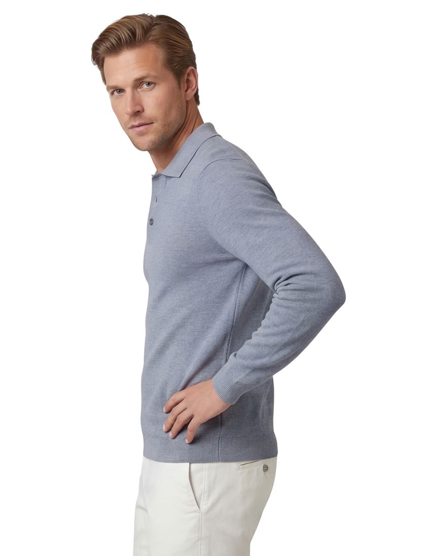 Poloshirt Casa Moda blauw 3 knoopjes normale fit