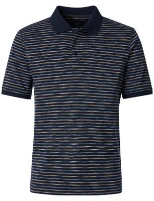 Casa Moda donkerblauwe gestreepte polo korte mouw Casa Moda normale fit