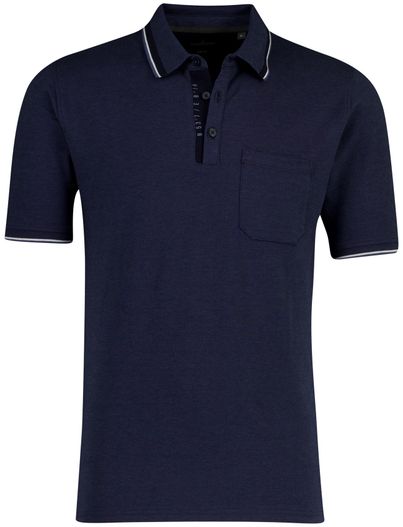Casa Moda Stretch Casa Moda polo navy omlijnde mouwen 3-knoops