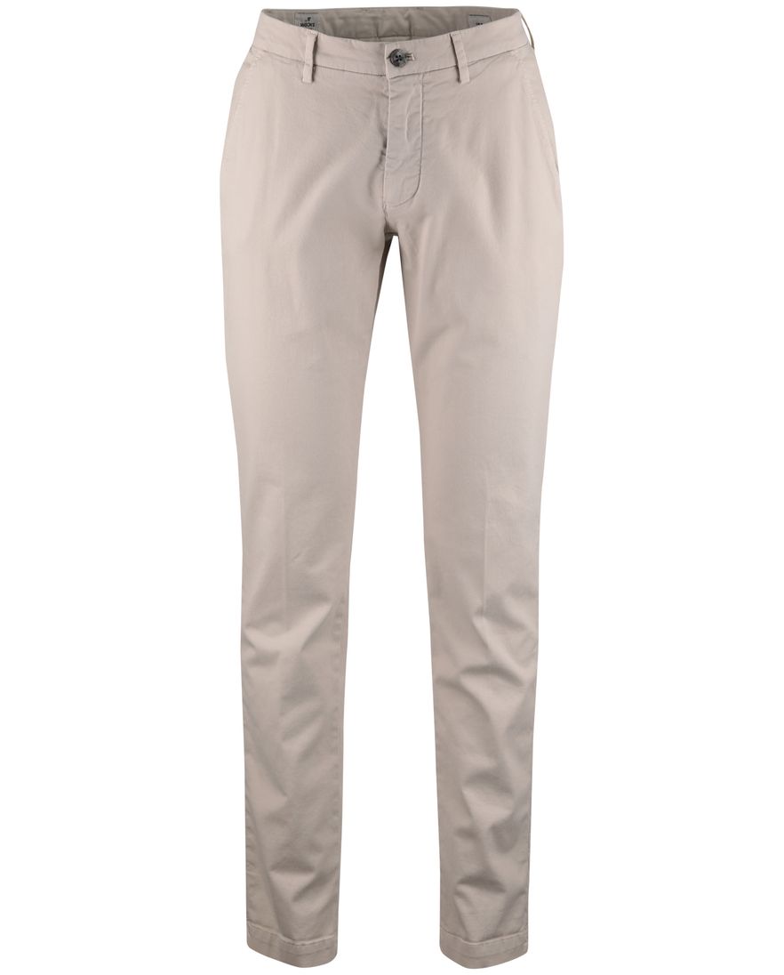 chino pantalon Mason's normale fit creme zonder omslag