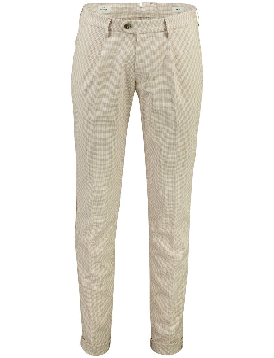 Beige pantalon geprint Mason's Torino City bandplooi