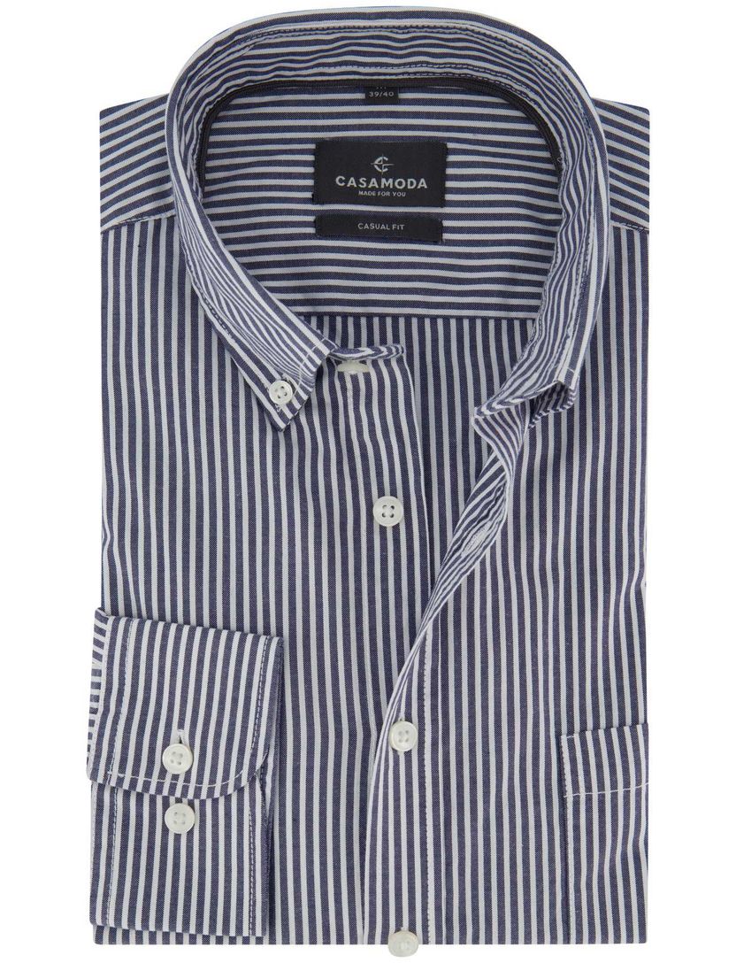 Gestreept overhemd Casa Moda Casual Fit blauw