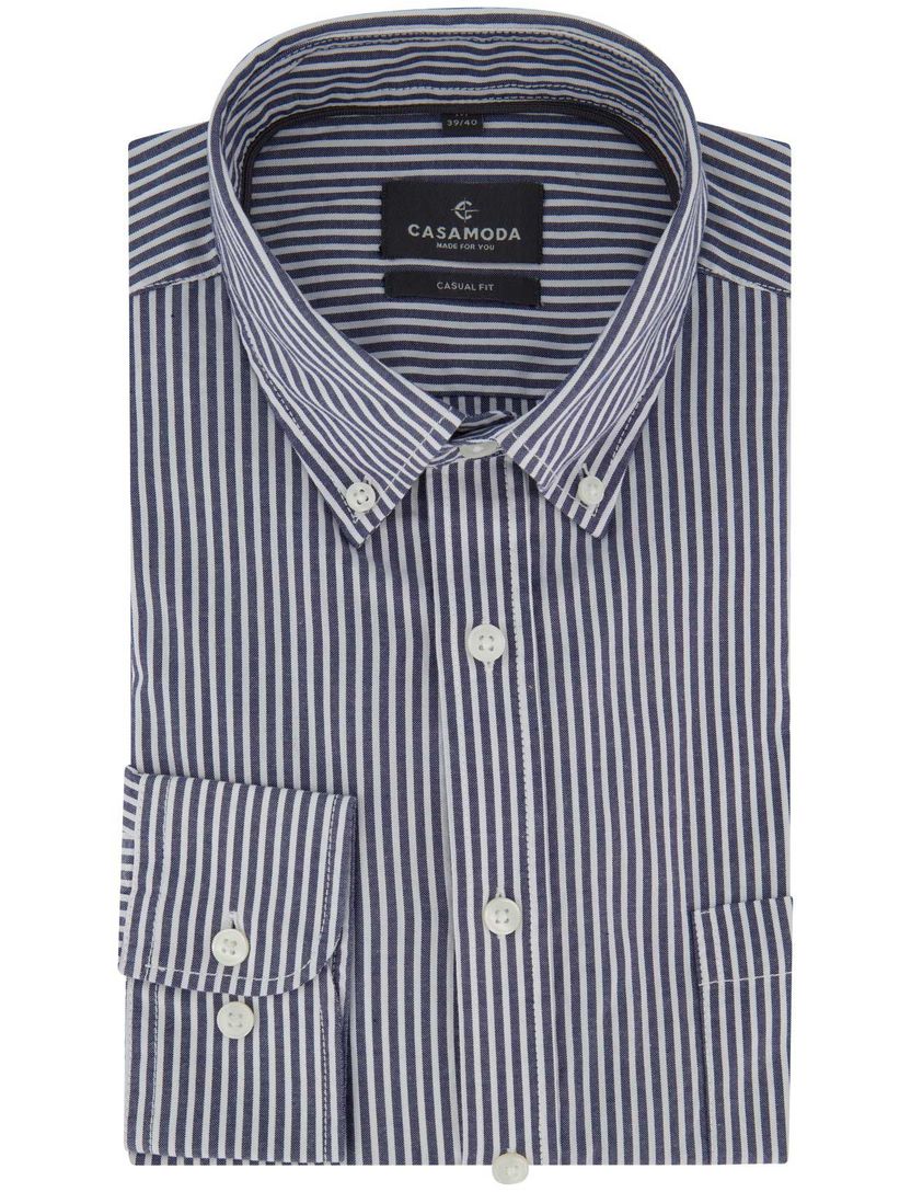 Gestreept overhemd Casa Moda Casual Fit blauw