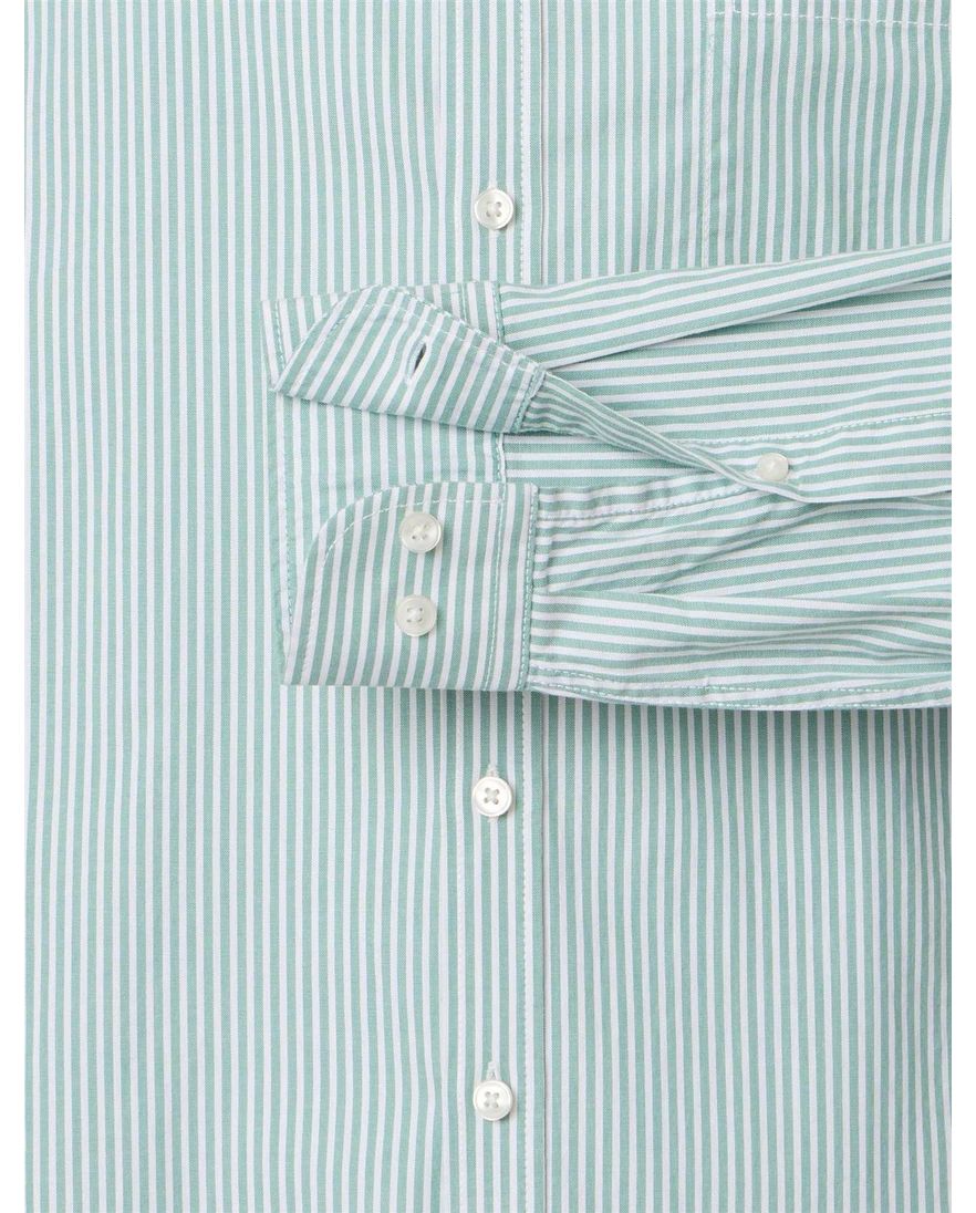 Overhemd casual fit Casa Moda groen lange mouw met strepen button-down collar