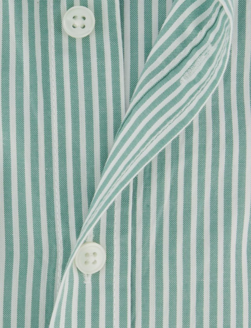 Gestreepte overhemd met borstzak Casa Moda casual fit groen witte knoop
