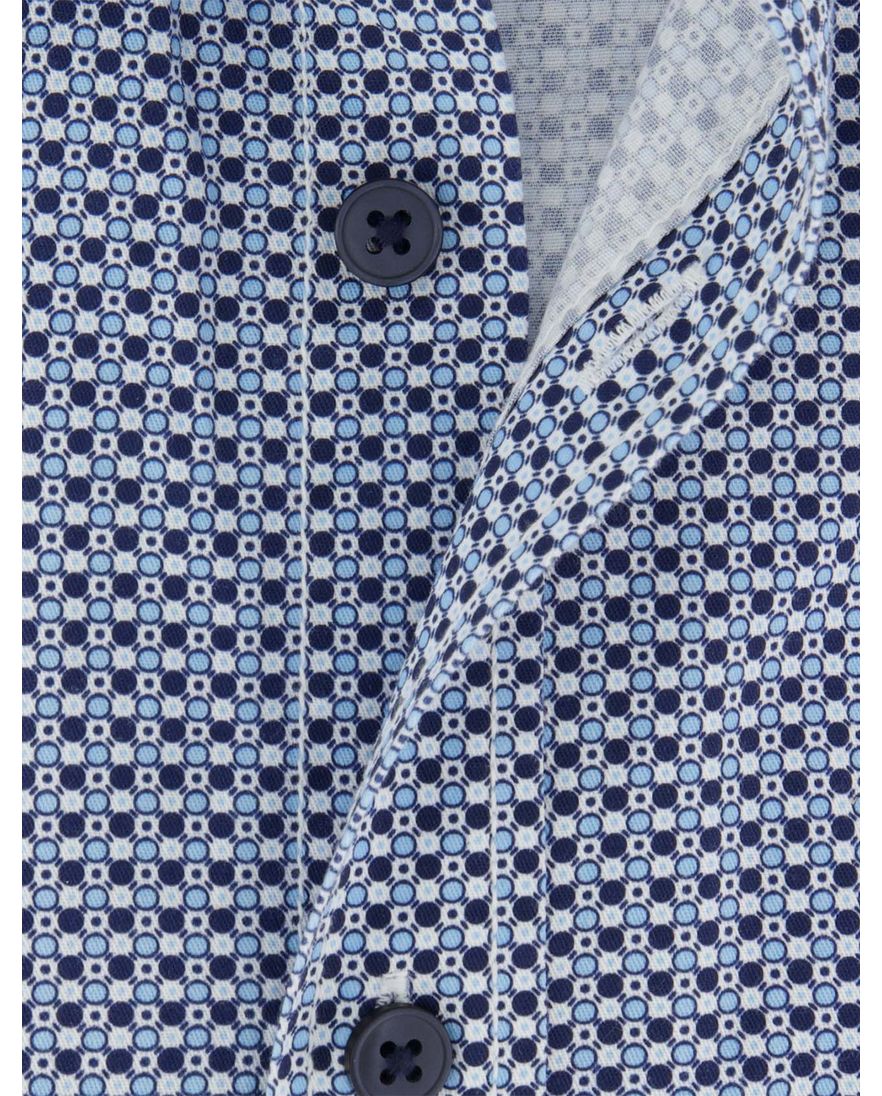Overhemd casual fit Casa Moda lange mouw met print blauw semi-wide collar