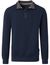 Casa Moda trui half zip blauw bruine kraag