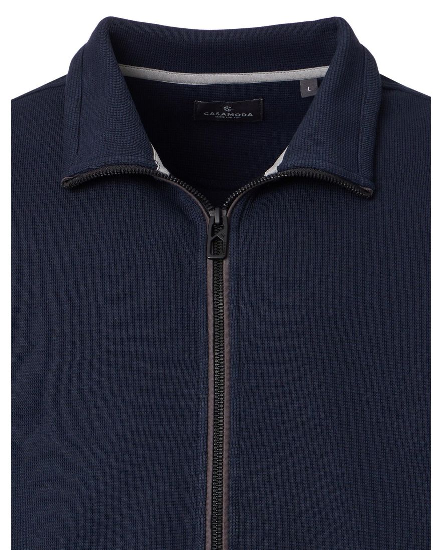 Casa Moda vest donkerblauw gebreid