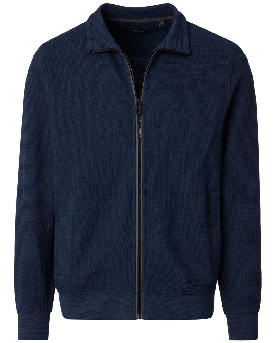 Casa Moda vest normale fit navy gebreid