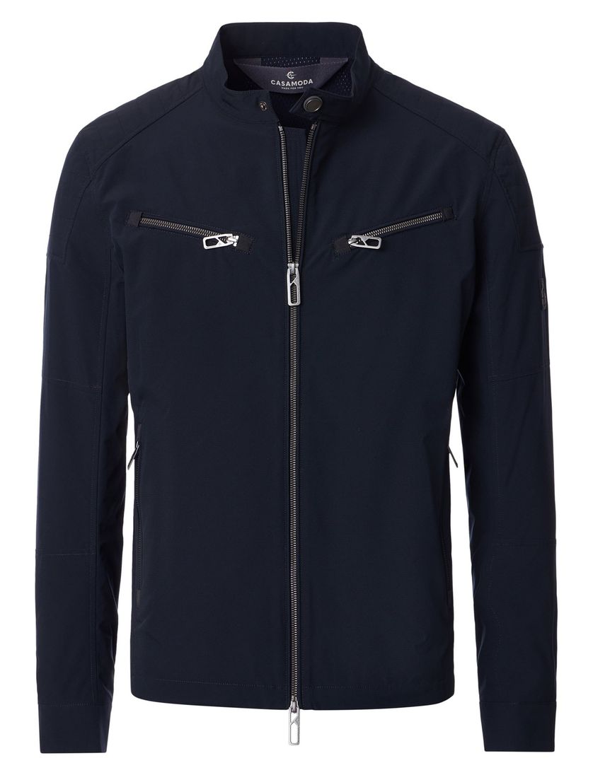 Tussenjas Casa Moda donkerblauw twee borstzakken rits