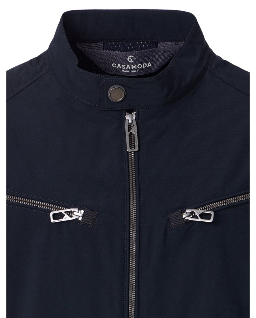 Donkerblauwe tussenjas Casa Moda zakken met rits