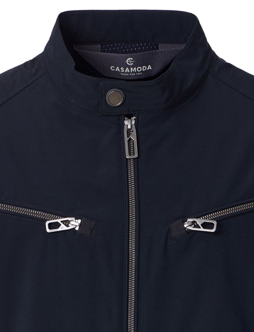 Tussenjas Casa Moda donkerblauw twee borstzakken rits