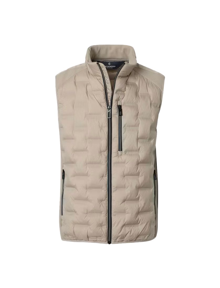 Bodywarmer beige Casa Moda opstaande kraag