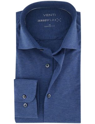 Casa Moda overhemd blauw Venti comfort fit semi-wide collar jersey