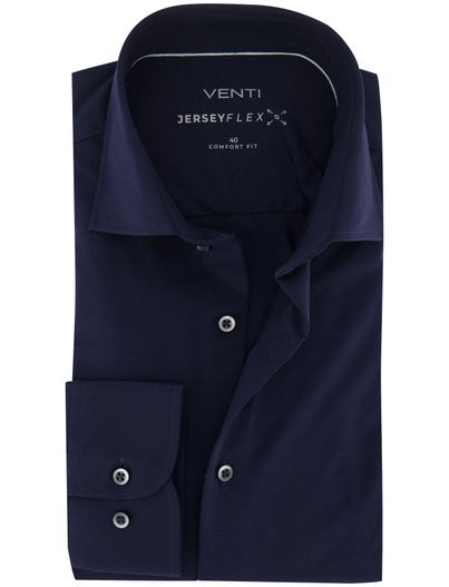Venti Venti overhemd comfort fit donkerblauw lange mouw