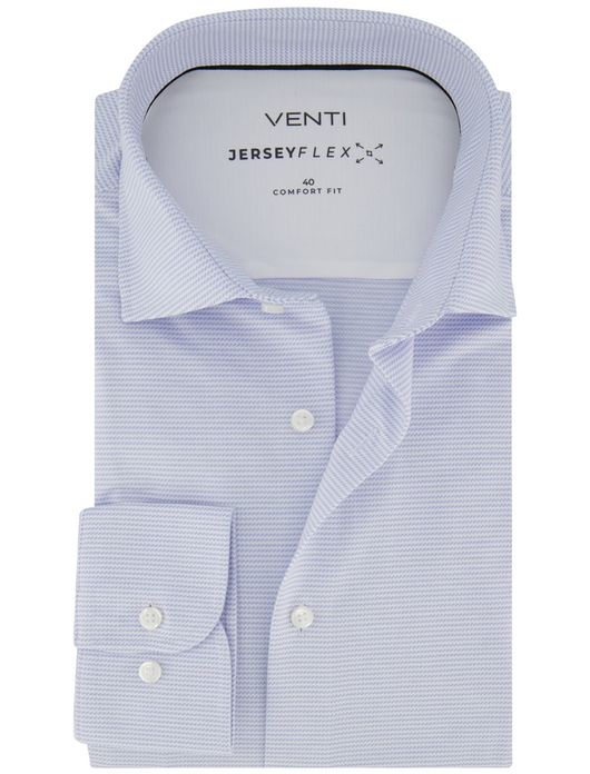 Lichtblauw overhemd met streepjes Venti comfort fit