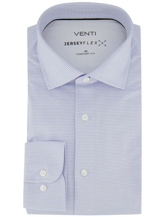Lichtblauw overhemd met streepjes Venti comfort fit