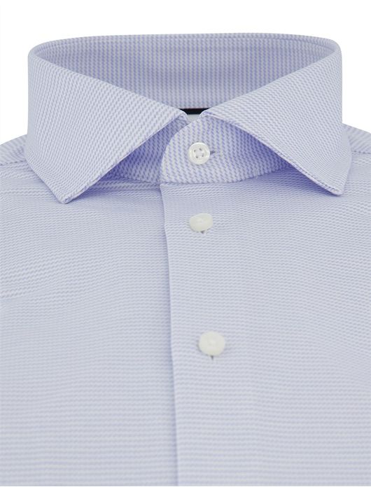 Lichtblauw overhemd met streepjes Venti comfort fit