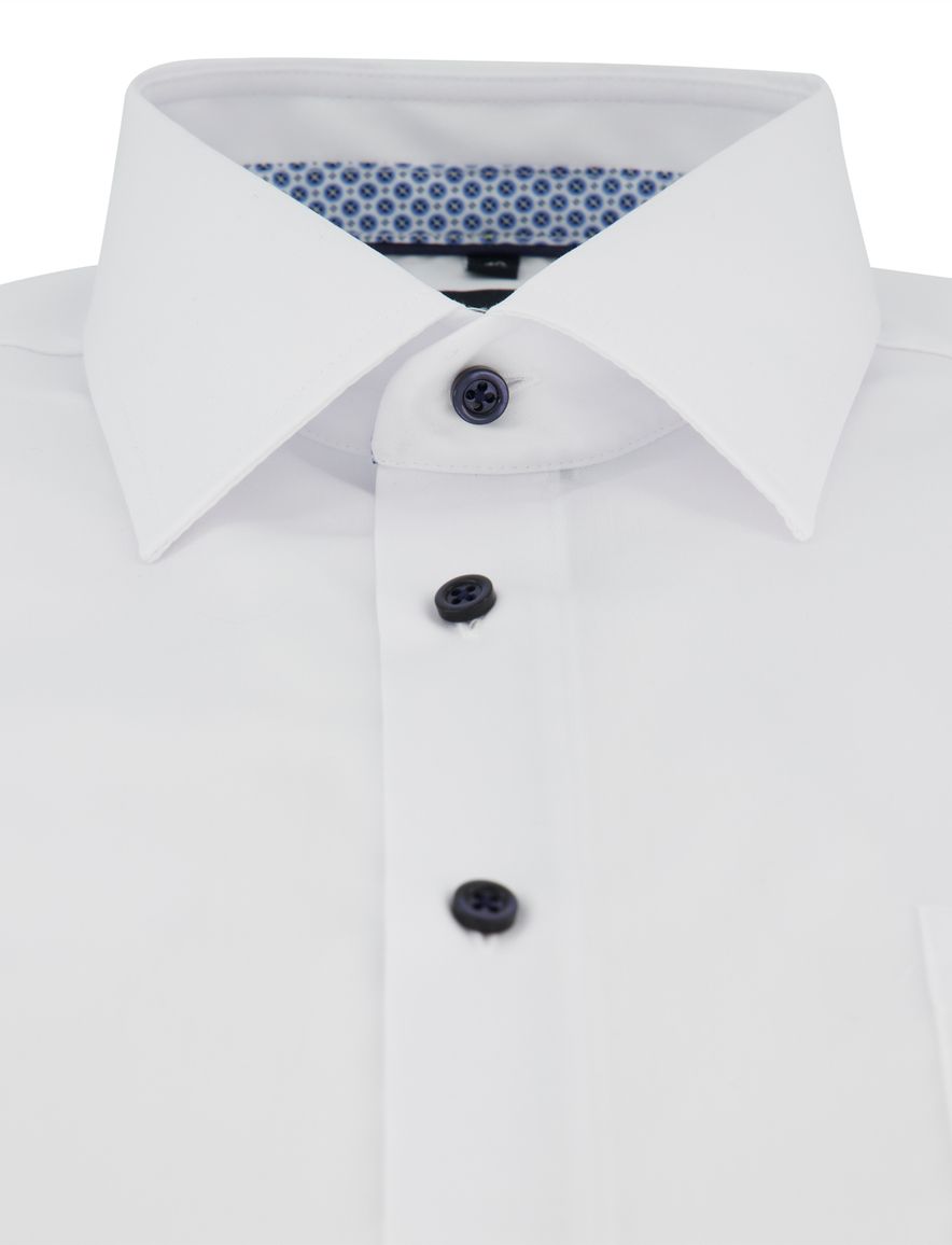 Venti Comfort Fit overhemd wit donkere knoop