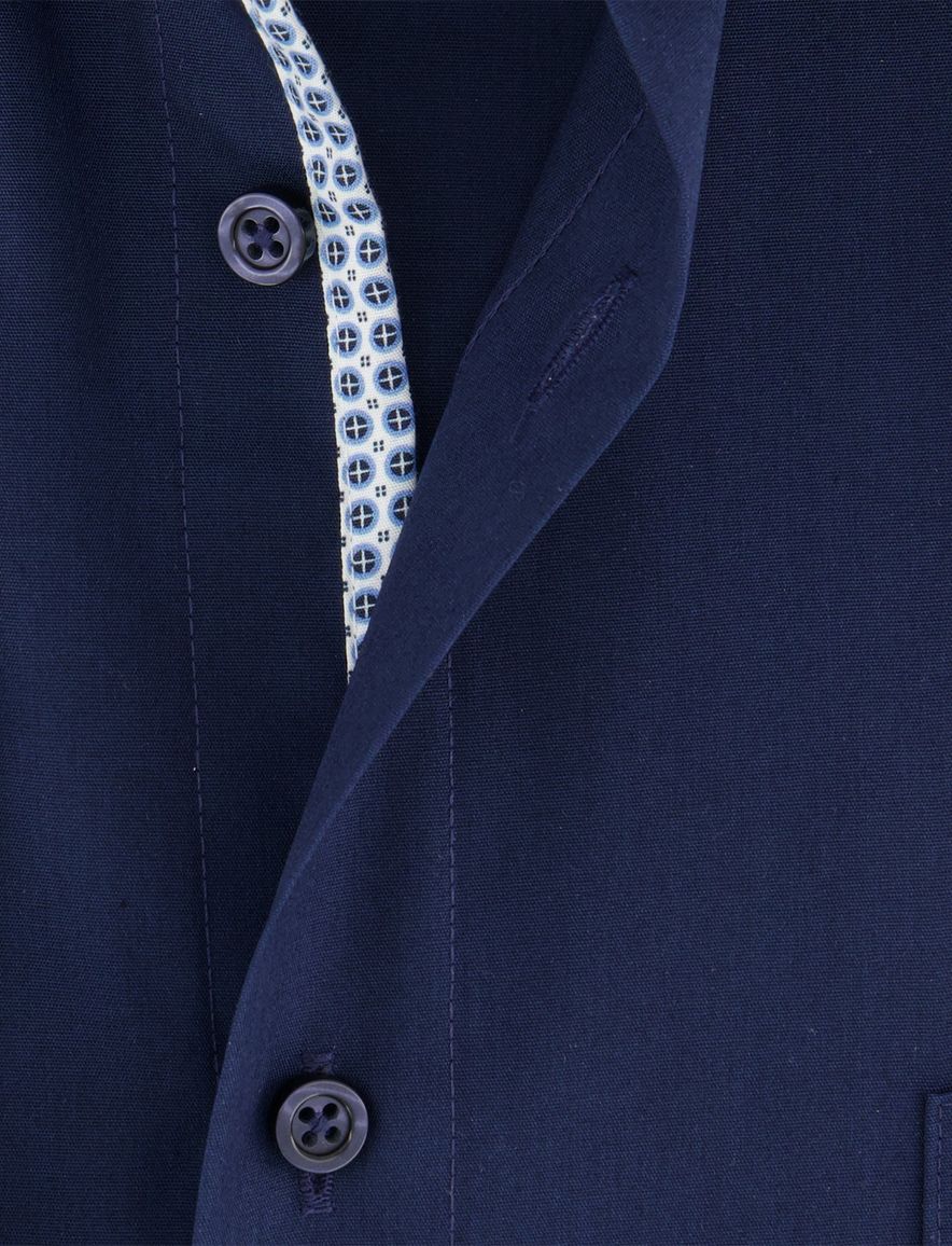 Venti Comfort Fit overhemd donkerblauw strijkvrij