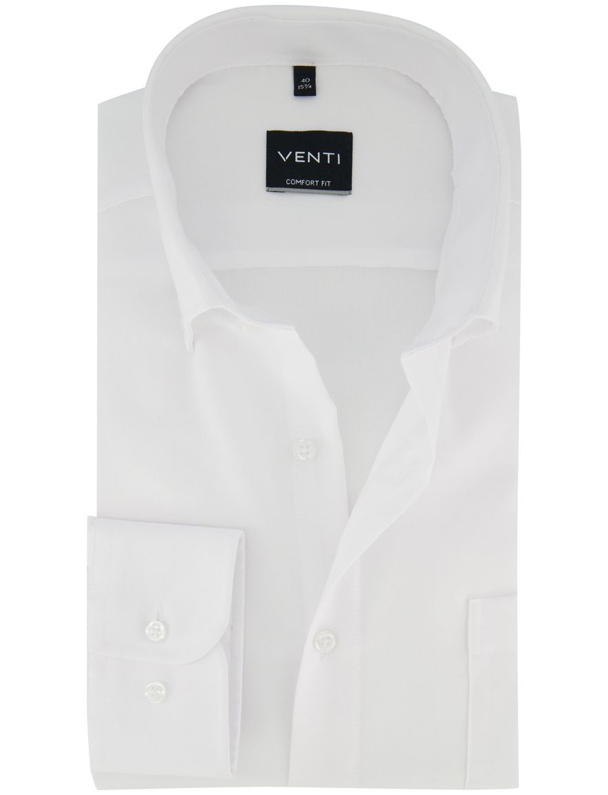 Venti Comfort Fit overhemd wit lichte knoop