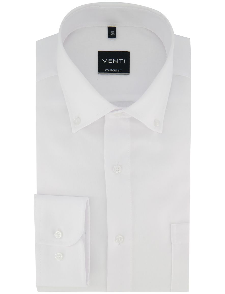 Venti Comfort Fit overhemd wit lichte knoop