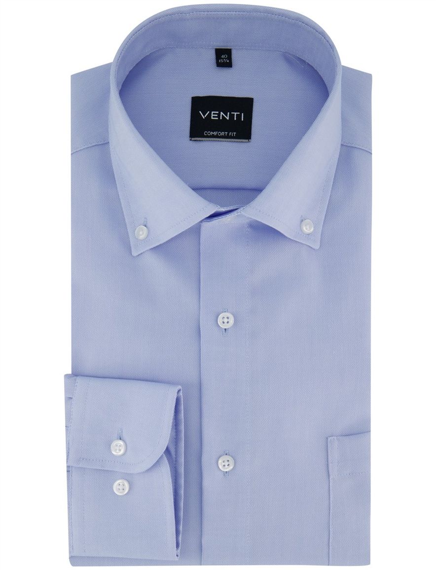 Venti Comfort Fit overhemd lichtblauw button down