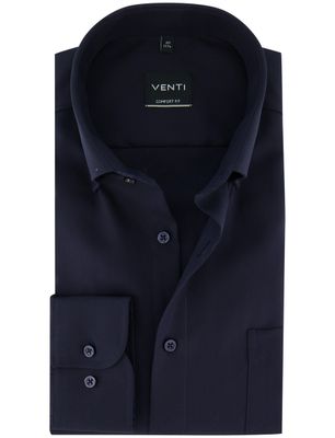 Casa Moda Comfort fit donkerblauw strijkvrij lange mouwen Venti overhemd