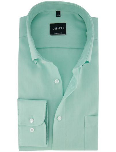 Venti Overhemd Venti lange mouwen casual comfort fit groen strijkvrij