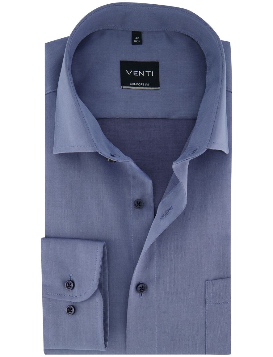 Venti Comfort Fit Overhemd mouwlengte 7 blauw