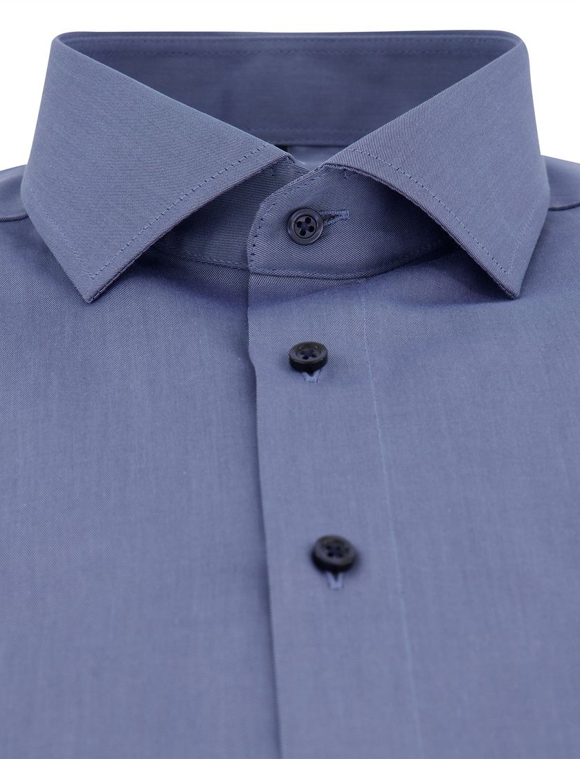 Venti Comfort Fit Overhemd semi-wide collar mouwlengte 7 blauw