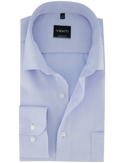 Venti Venti Comfort Fit Overhemd mouwlengte 7 lichtblauw met borstzak