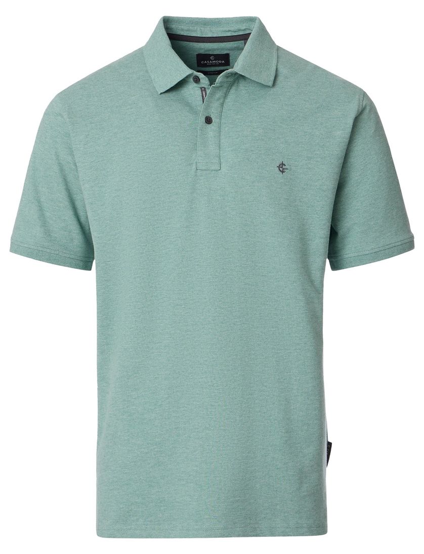 turquoise polo normale fit Casa Moda korte mouw 2-knoops