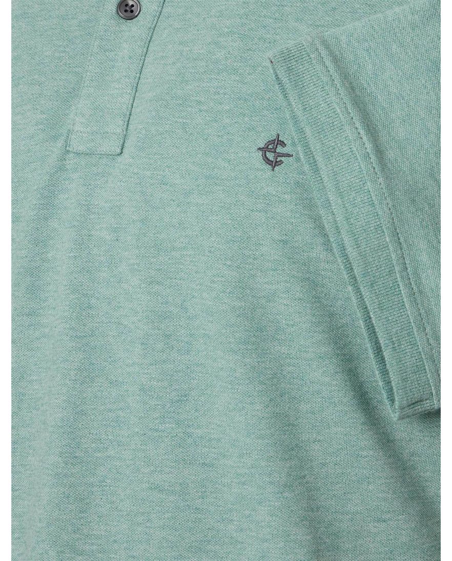 polo turquoise Casa Moda korte mouw 2-knoops gemêleerd