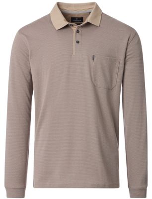 Casa Moda Casa Moda polo bruin 3 knoops borstzak lange mouw