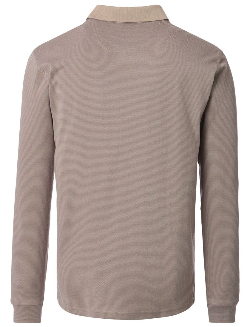 polo 3 knoops met borstzak Casa Moda bruin effen katoen