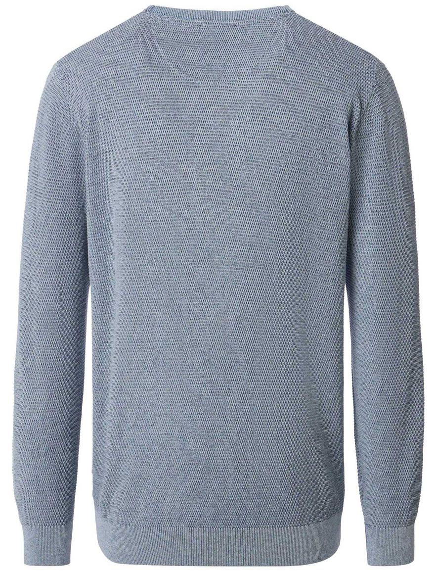 Casa Moda trui blauw textuur 100% katoen gemêleerd