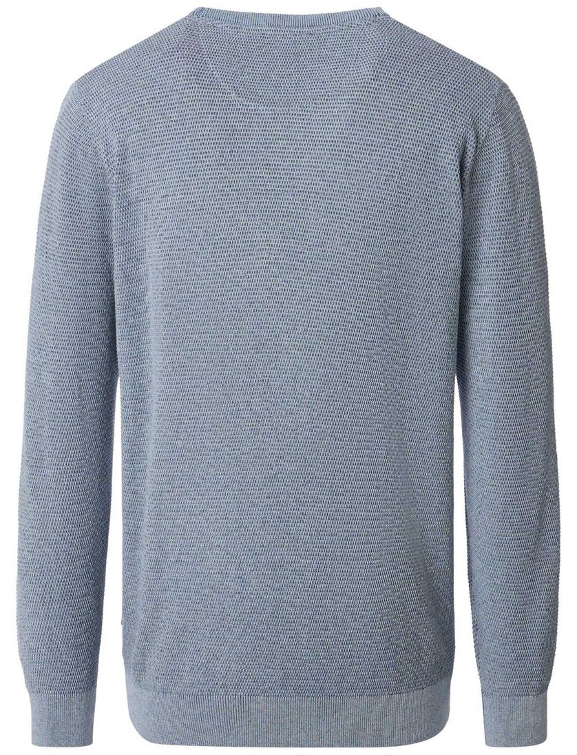 trui met textuur Casa Moda blauw ronde hals