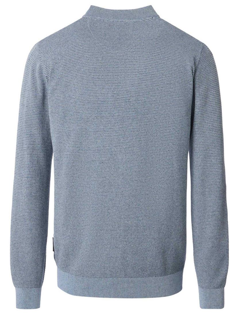 Vest Casa Moda normale fit lichtblauw met rits gebreid