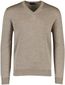Beige trui Maerz normale fit lamswol v-hals